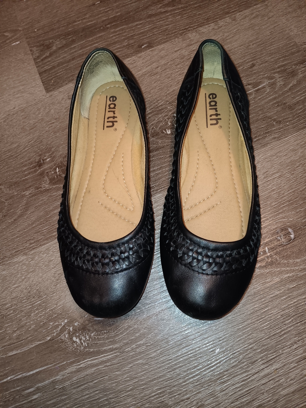 earth Black Woven Ballet Flats - Comfortable Everyday Shoes